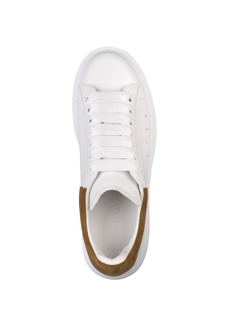 Sneakers Oversize In Pelle Bianca e Camoscio Cammello ALEXANDER MCQUEEN | 553770-WIEF19021